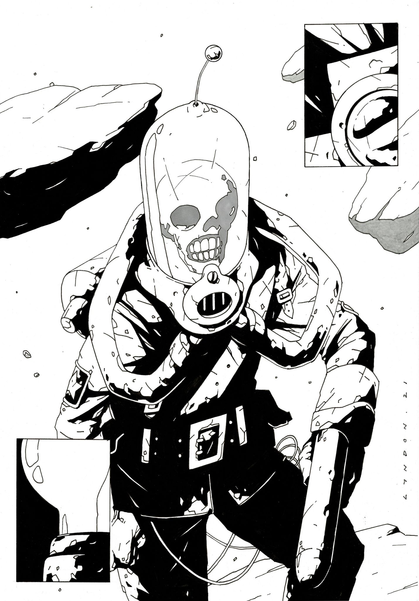 Lyndon Webb Original Art - Radio Spaceman